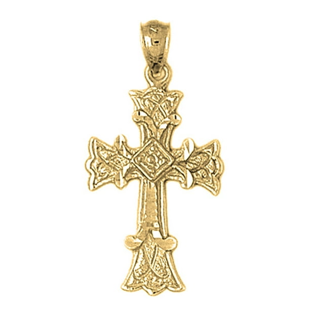 14K Rose Gold-plated 925 Silver Budded Cross Pendant with 18 Necklace Jewels Obsession Cross Necklace 14K Rose Gold-plated 925 Silver Budded Cross Pendant with 18 Necklace Jewels Obsession Cross Necklace